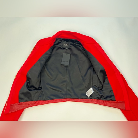 Juicy Couture Jacket Blazer Red Cropped Military Style Asymmetrical Coat Y2K Top - Picture 8 of 17